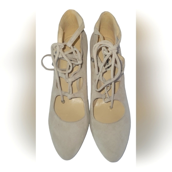 Karl Lagerfeld Jasmin Suede Lace-Up Neutral Pumps Sz 9 - Picture 11 of 11